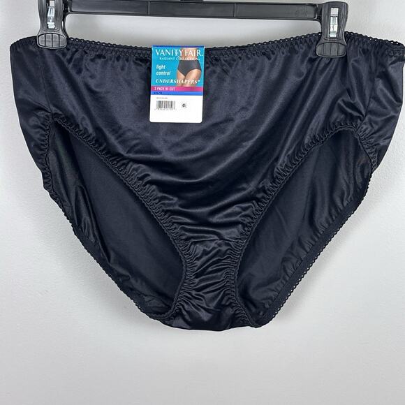 Vanity Fair Radiant Collection Second Skin Satin Plus Size 12 5XL Panties Black - Picture 2 of 8